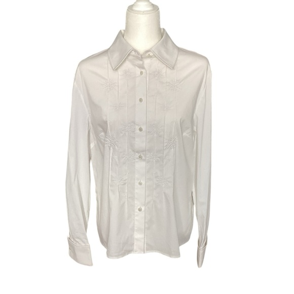 St John Sport by Marie Gray White Button Down Top - Picture 8 of 8